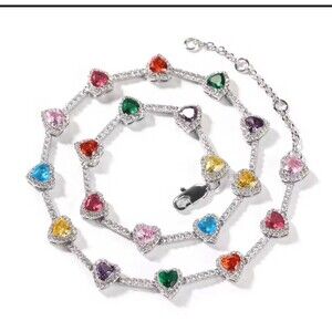 Multi colored heart necklace 16inch